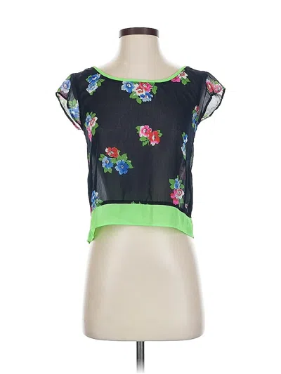 Pre-owned Hollister Short Sleeve Top Blue Square Neckline Tops