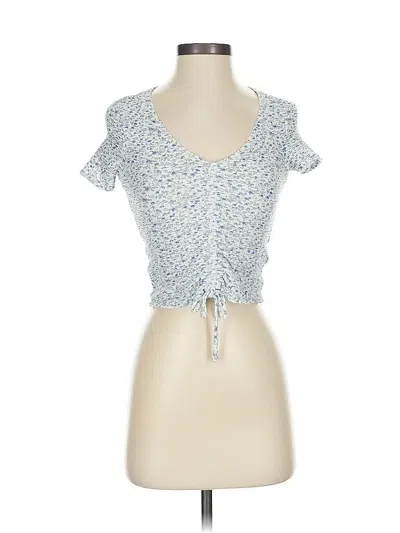 Pre-owned Hollister Short Sleeve Top Blue Sweetheart Neckline Tops