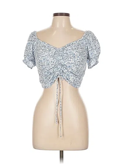 Pre-owned Hollister Short Sleeve Top Blue Sweetheart Neckline Tops