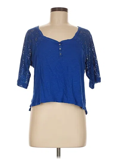 Pre-owned Hollister Short Sleeve Top Blue Sweetheart Neckline Tops