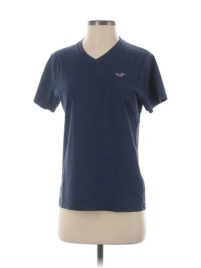Pre-owned Hollister Short Sleeve Top Blue V Neck Tops
