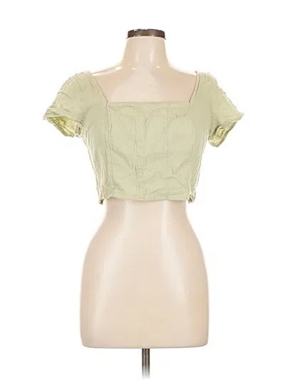 Pre-owned Hollister Short Sleeve Top Green Square Neckline Tops