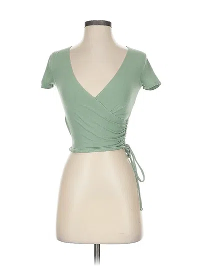 Pre-owned Hollister Short Sleeve Top Green Sweetheart Neckline Tops