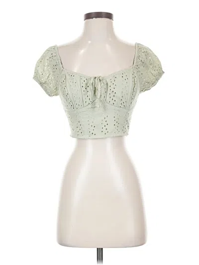 Pre-owned Hollister Short Sleeve Top Green Sweetheart Neckline Tops