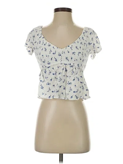 Pre-owned Hollister Short Sleeve Top Ivory Sweetheart Neckline Tops