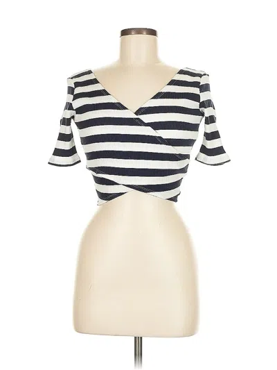 Pre-owned Hollister Short Sleeve Top Ivory Sweetheart Neckline Tops In White