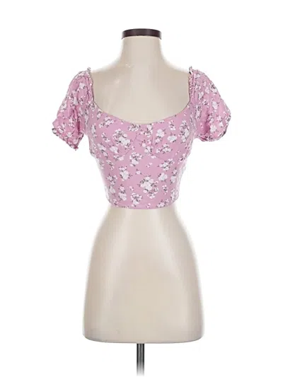 Pre-owned Hollister Short Sleeve Top Pink Sweetheart Neckline Tops