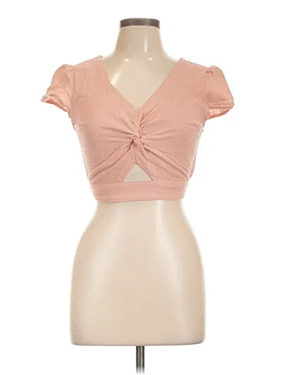 Pre-owned Hollister Short Sleeve Top Pink Sweetheart Neckline Tops