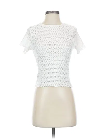 Pre-owned Hollister Short Sleeve Top White Keyhole Neckline Tops