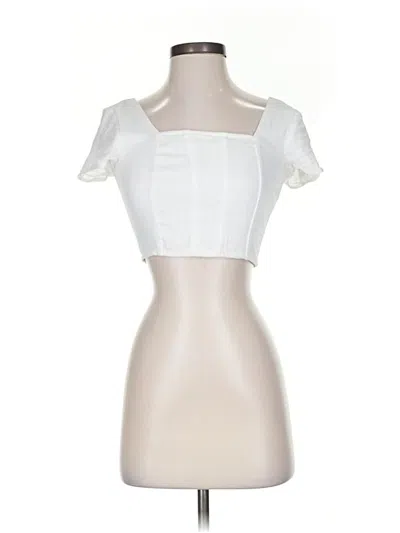 Pre-owned Hollister Short Sleeve Top White Square Neckline Tops
