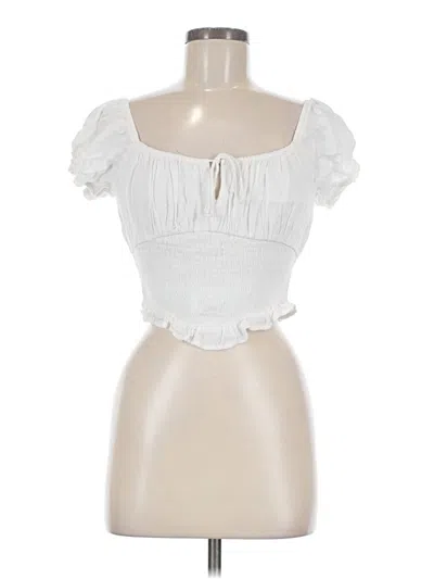 Pre-owned Hollister Short Sleeve Top White Sweetheart Neckline Tops