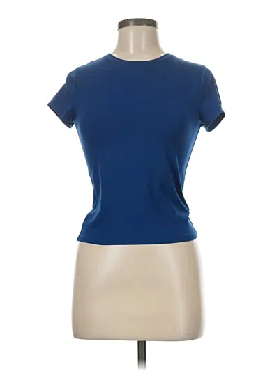 Pre-owned Hollister Short Sleeve T-shirt In Blue