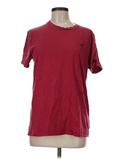 Pre-owned Hollister Short Sleeve T-shirt In Burgundy