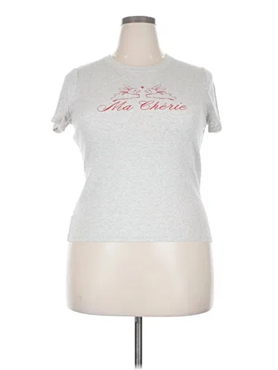 Pre-owned Hollister Short Sleeve T-shirt In Silver