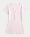 Hollister Short-sleeve Y2k Henley In Pink