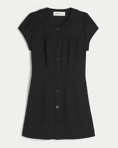 Hollister Short-sleeve Shirt Dress In Black