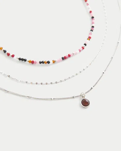 Hollister Silver Charm Necklace 3-pack In Silver 3 Pk