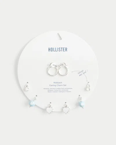Hollister Silver Multipack Earring Charm Set In Silver Multi Pk