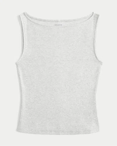 Hollister Slash-neck Tank In Gray