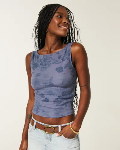Hollister Slash-neck Tank In Blue