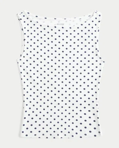 Hollister Slash-neck Tank In White