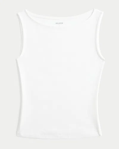 Hollister Slash-neck Tank In White