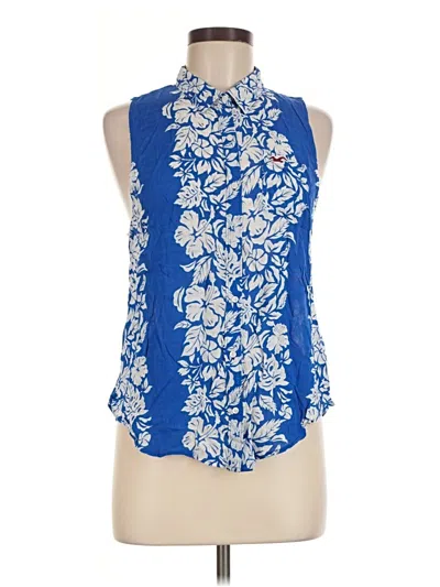 Pre-owned Hollister Sleeveless Blouse In Blue