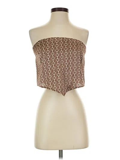 Pre-owned Hollister Sleeveless Blouse In Brown