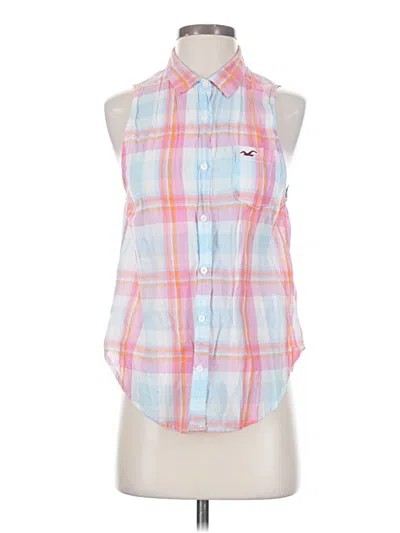 Pre-owned Hollister Sleeveless Button Down Shirt In Pink