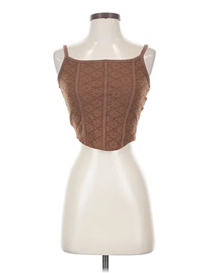 Pre-owned Hollister Sleeveless Top Brown Strapless Neckline Tops