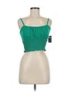Hollister Sleeveless Top Green Strapless Neckline Tops In Green