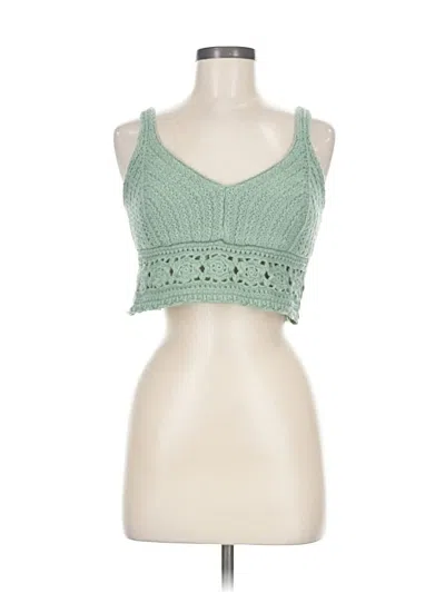 Pre-owned Hollister Sleeveless Top Green Sweetheart Neckline Tops