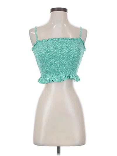 Pre-owned Hollister Sleeveless Top Green Sweetheart Neckline Tops