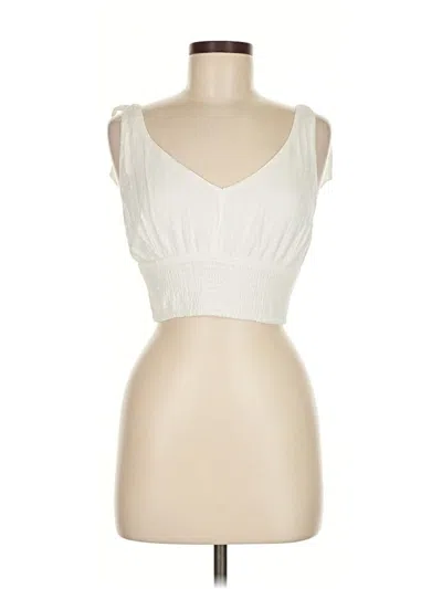 Pre-owned Hollister Sleeveless Top Ivory Sweetheart Neckline Tops In White