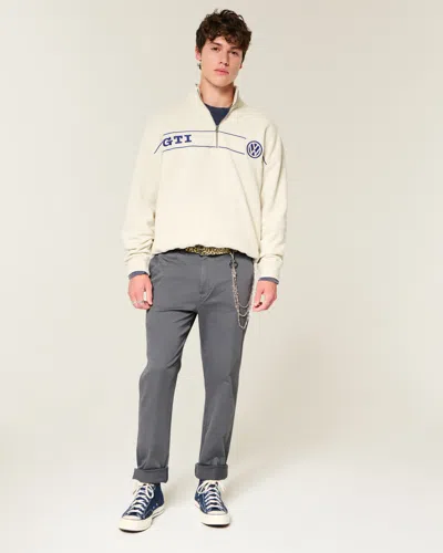 Hollister Slim Straight Chino Pants In Gray