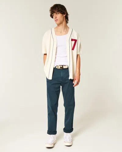 Hollister Slim Straight Chino Pants In Blue