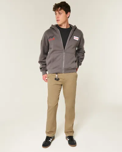 Hollister Slim Straight Chino Pants In Brown