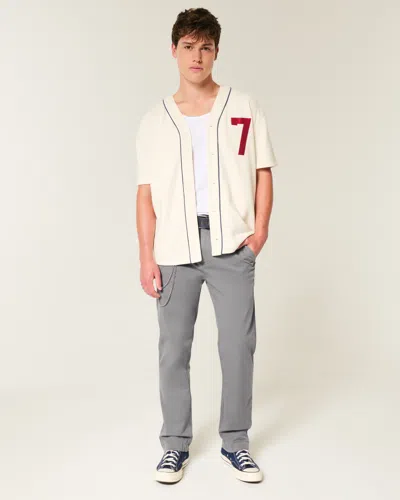 Hollister Slim Straight Chino Pants In Gray