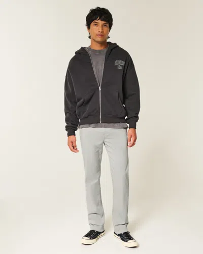 Hollister Slim Straight Chino Pants In Gray
