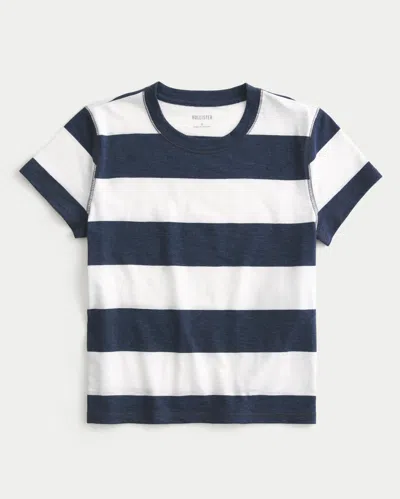 Hollister Slub Crew T-shirt In Blue