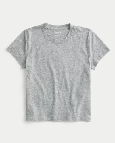 Hollister Slub Crew T-shirt In Gray