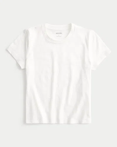 Hollister Slub Crew T-shirt In White