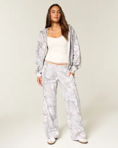 Hollister Snow Camo Baggy Sweatpants In Gray