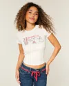 Hollister Snowed In Graphic Baby Tee In White