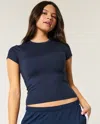 Hollister Soft Stretch Seamless Fabric Crew Baby Tee In Blue