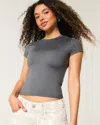 Hollister Soft Stretch Seamless Fabric Crew Baby Tee In Gray