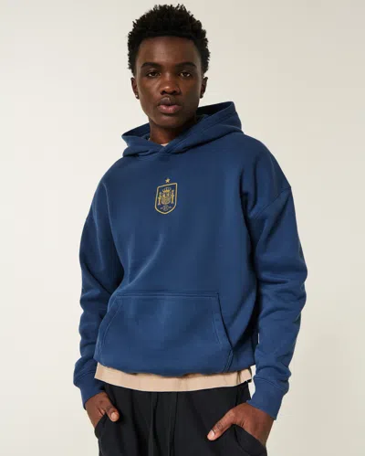 Hollister Spain National Football Team Graphic Hoodie In Blue