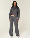 Hollister Sparkle Logo Graphic Wide-leg Sweatpants In Gray
