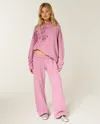 Hollister Sparkle Rose Graphic Wide-leg Sweatpants In Pink