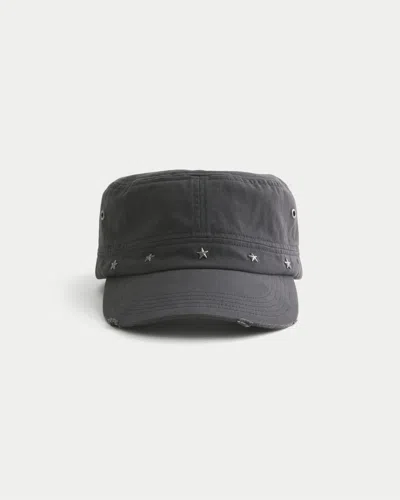 Hollister Star Embellished Cadet Cap In Black